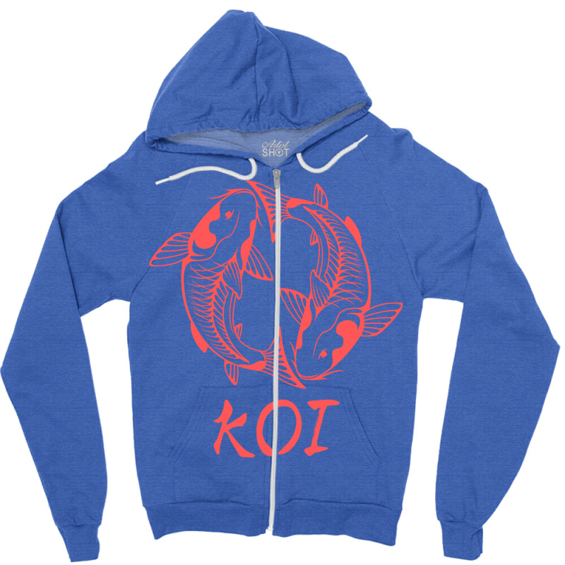 Koi Fish Love Zipper Hoodie | Artistshot