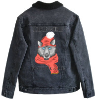 Direwolf Knitting Club Unisex Sherpa-lined Denim Jacket | Artistshot