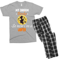 My Broom Broke So Now Im A Lawyer Lawyer Halloween Men's T-shirt Pajama Set | Artistshot