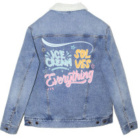 Ice Cream Solves Everythng Gift Unisex Sherpa-lined Denim Jacket | Artistshot