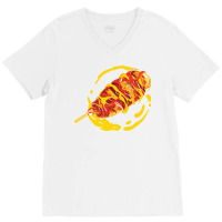 Korean Corn Dog Snack Of South Korea Fun Foodie St V-neck Tee | Artistshot