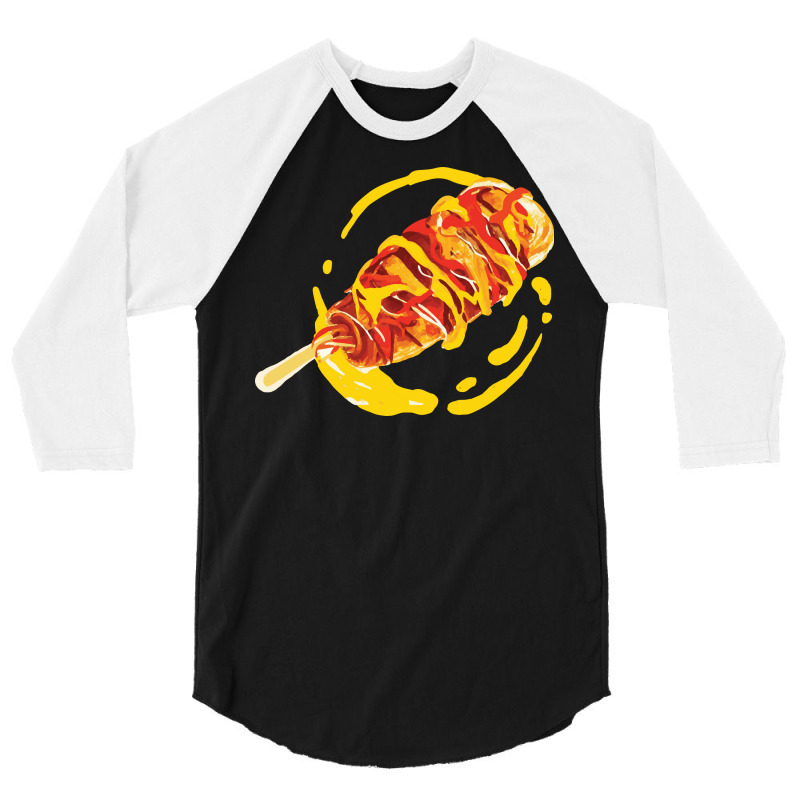 Korean Corn Dog Snack Of South Korea Fun Foodie St 3/4 Sleeve Shirt | Artistshot