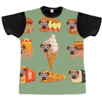 Pug In Food Collection Stars Graphic T-shirt | Artistshot