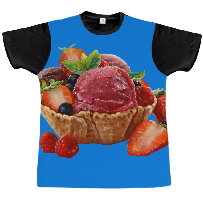 Ice Cream With Berries Summer Graphic T-shirt | Artistshot