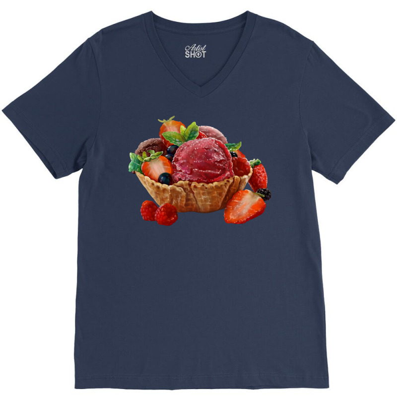 Ice Cream With Berries Summer V-neck Tee | Artistshot