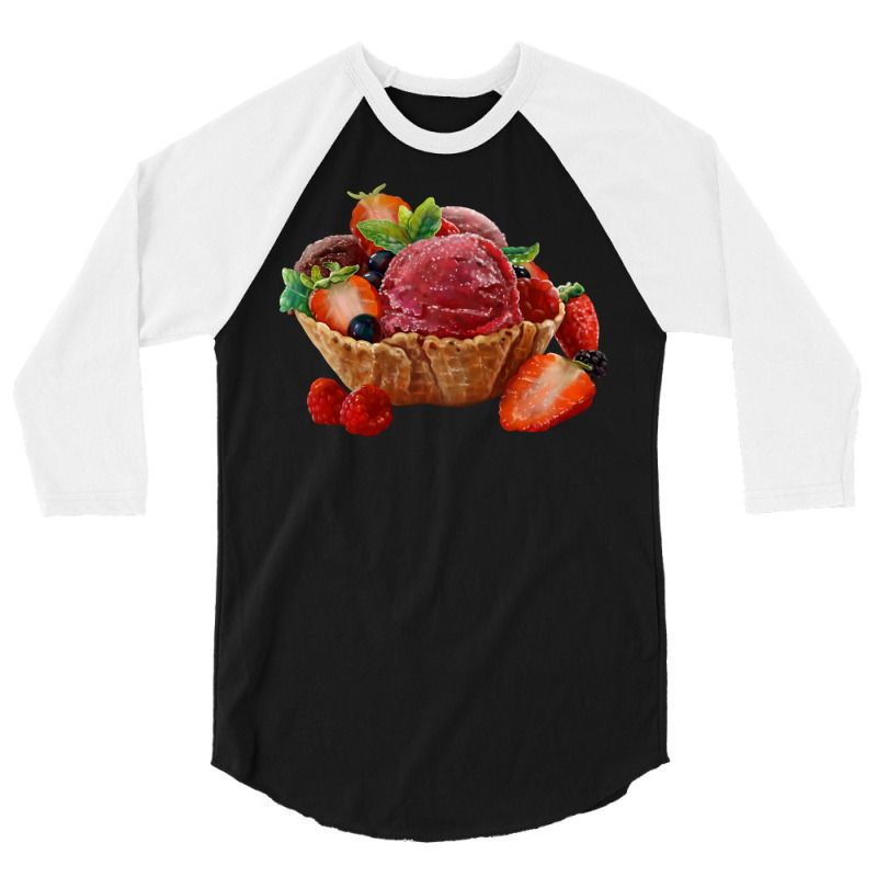 Ice Cream With Berries Summer 3/4 Sleeve Shirt | Artistshot