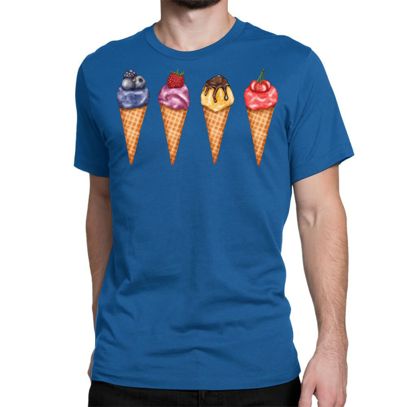 Assorted Ice Cream Cones Set Blueberries Raspberri Classic T-shirt by bosmatnovkap | Artistshot