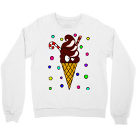 Kawaii Christmas Chocolate Ice Cream Illustration Crewneck Sweatshirt | Artistshot