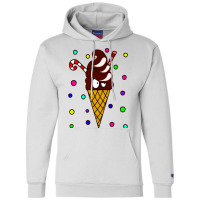 Kawaii Christmas Chocolate Ice Cream Illustration Champion Hoodie | Artistshot