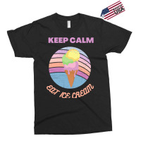 Keep Calm And Eat Ice Cream Yellow 70s Exclusive T-shirt | Artistshot