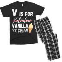 Vanilla Flavor Ice Cream Valentines Day 2023 Gelat Men's T-shirt Pajama Set | Artistshot