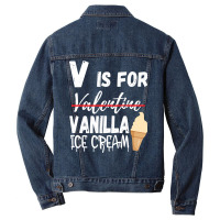 Vanilla Flavor Ice Cream Valentines Day 2023 Gelat Men Denim Jacket | Artistshot