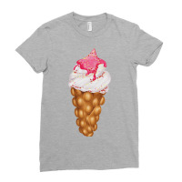 Egg Bubble Waffle Vanilla Ice Cream With Strawberr Ladies Fitted T-shirt | Artistshot