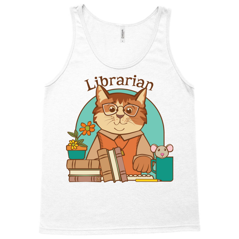 Busy Librarian Cat And Mouse Girl Tank Top by didamyeten3 | Artistshot