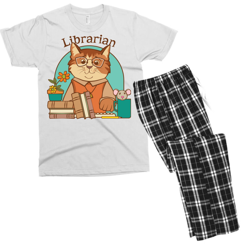 Busy Librarian Cat And Mouse Girl Men's T-shirt Pajama Set by didamyeten3 | Artistshot