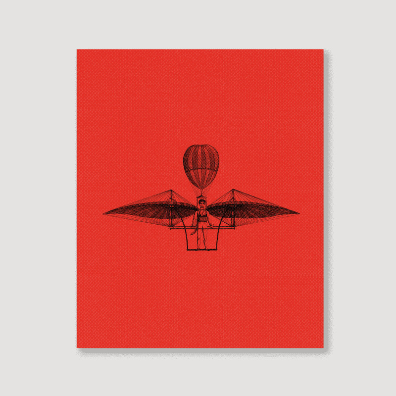 1800s Flying Machine Cool Portrait Canvas Print | Artistshot