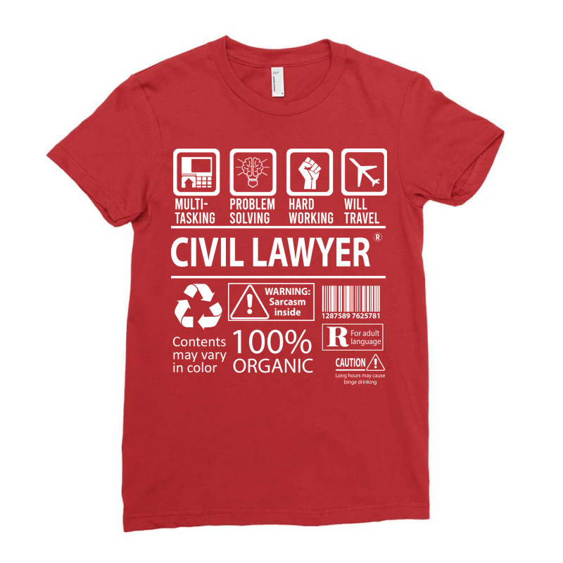 Civil Lawyer T  Multitasking Certified Job Gift It Ladies Fitted T-Shirt by senkovdenairp | Artistshot