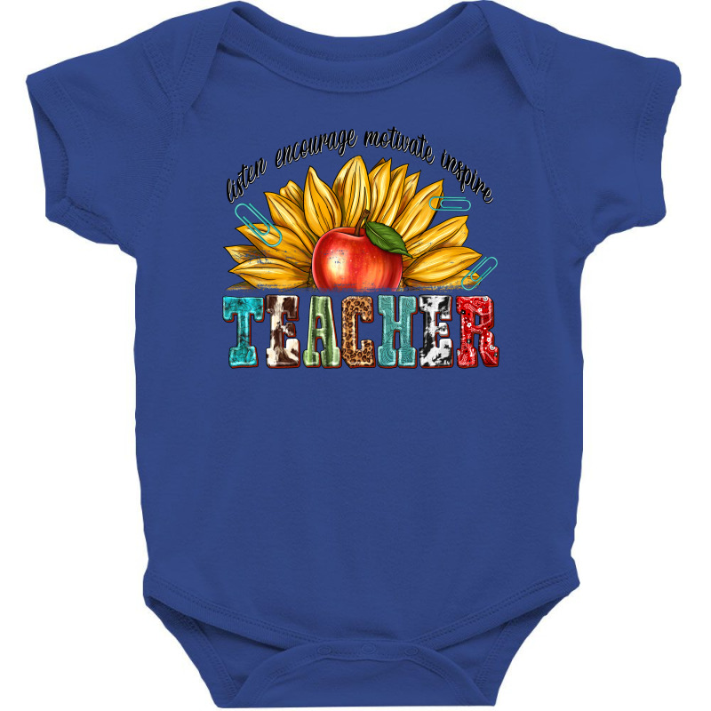 Teacher With Sunflower Baby Bodysuit by enoddigitalart@gmail.com | Artistshot