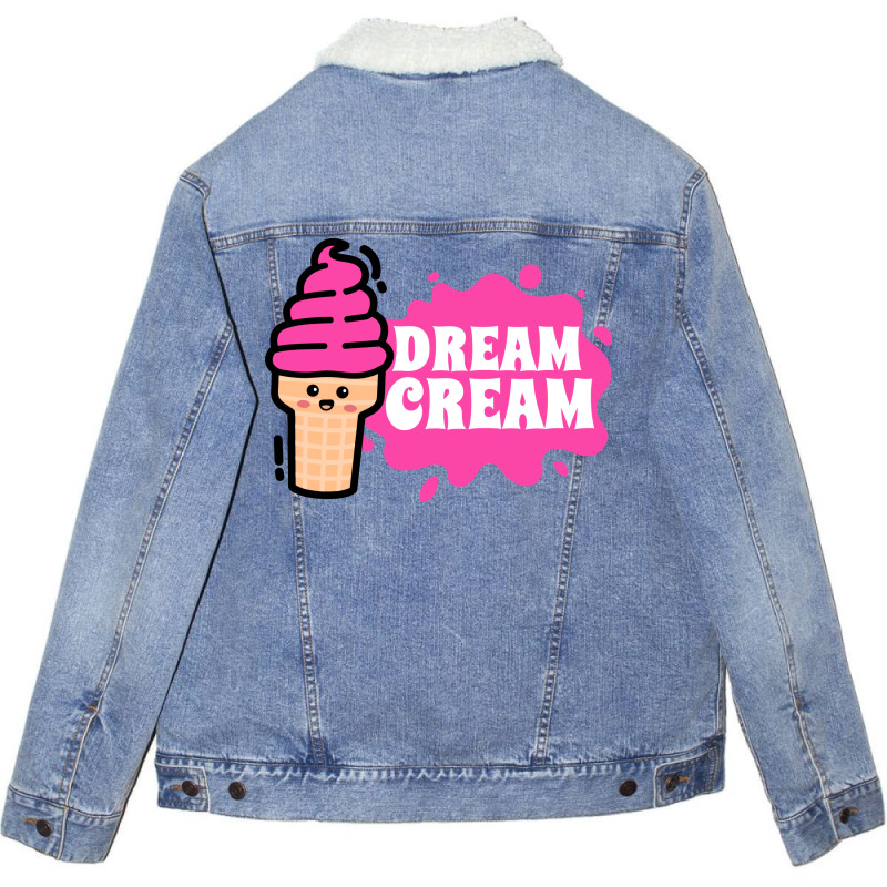 Ice Cream Cone Kawaii Cute Face Cute Unisex Sherpa-lined Denim Jacket | Artistshot