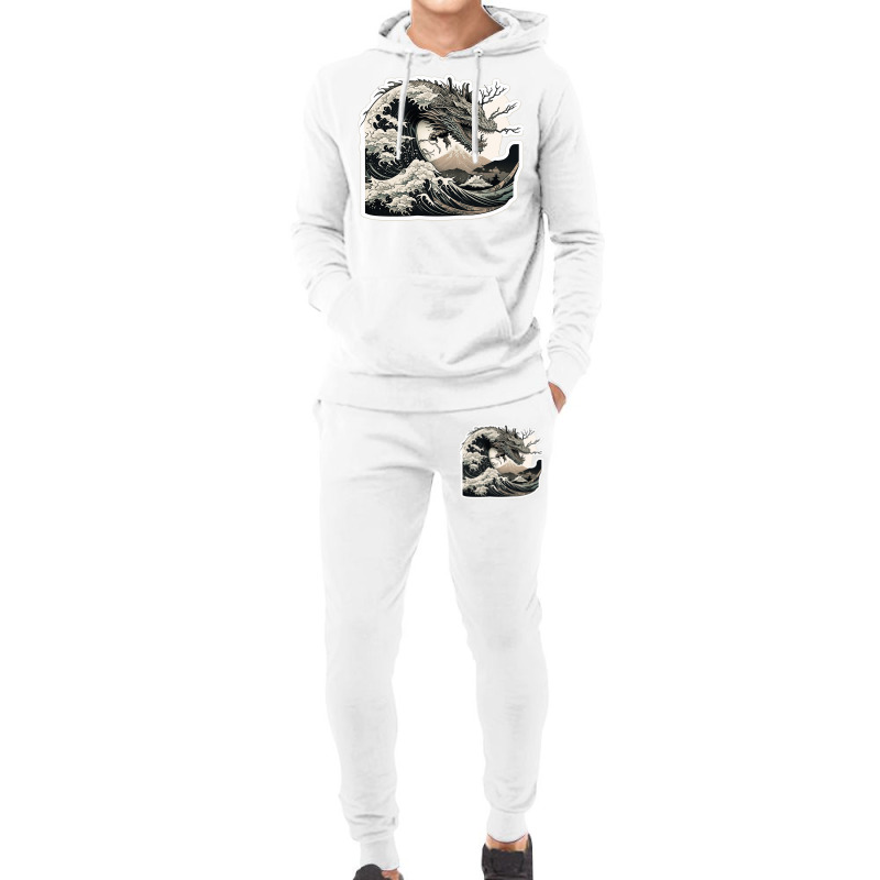 Dragon At Kanagawa Wave Hoodie & Jogger Set | Artistshot