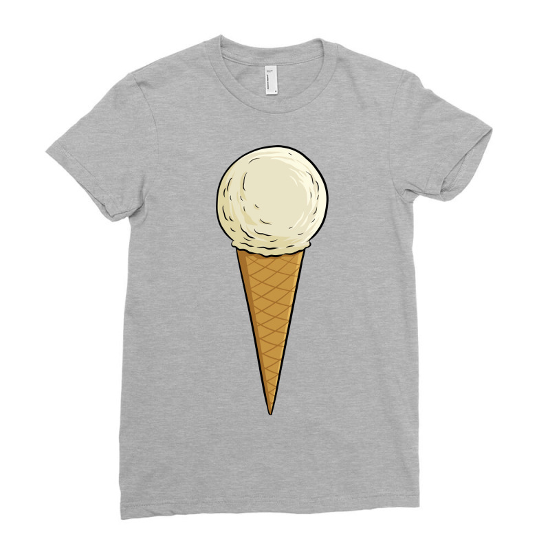 Ice Cream Cone Vanilla Ladies Fitted T-Shirt by elsawygojanaq | Artistshot