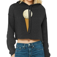 Ice Cream Cone Vanilla Cropped Hoodie | Artistshot