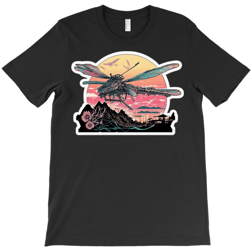 Dragon Fly In Kanagawa Wave T-shirt | Artistshot