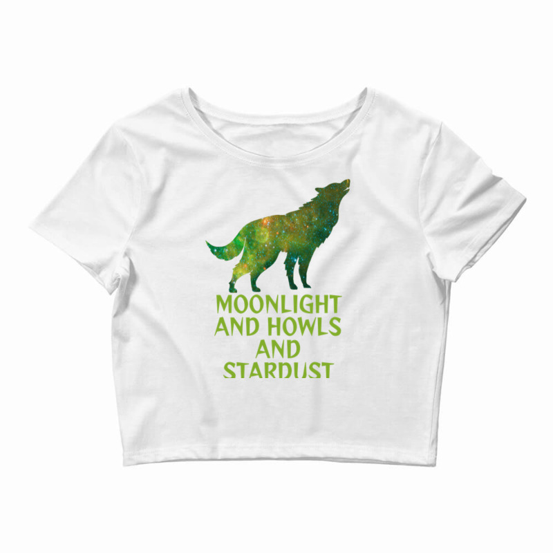 Emerald Green Milky Way Galaxy Wolf   Moonlight An Crop Top by elgartlaskaa | Artistshot