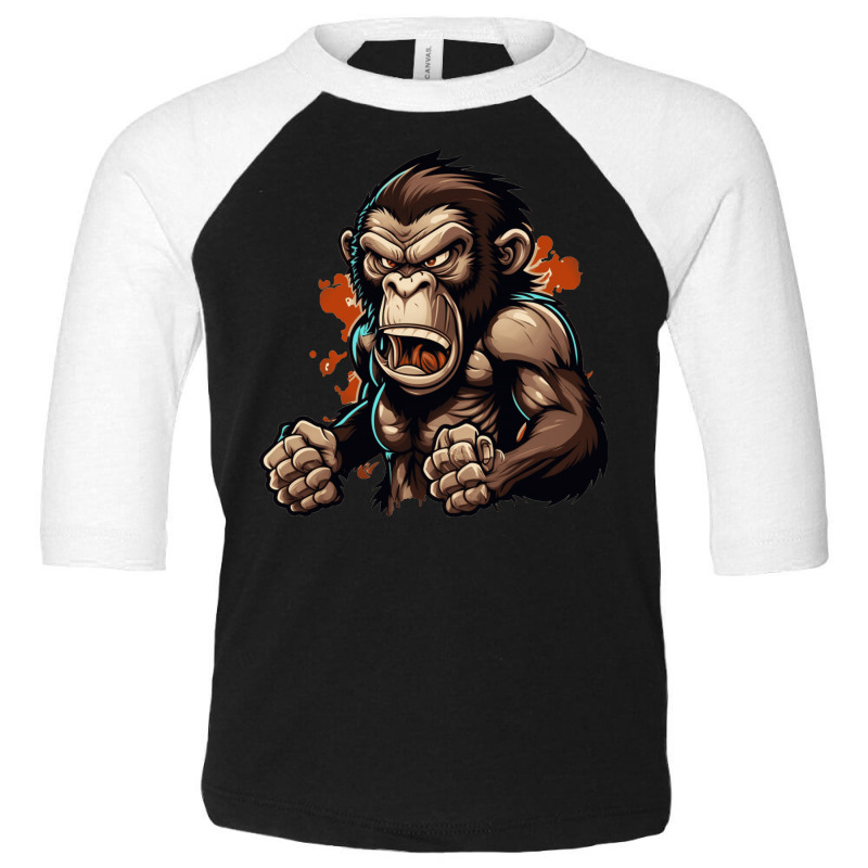 Monkey Angry Toddler 3/4 Sleeve Tee by BrennanLong177 | Artistshot