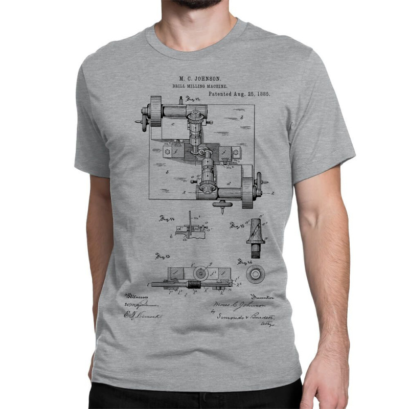 Drill Milling Machine Vintage Patent Hand Drawing Classic T-shirt | Artistshot