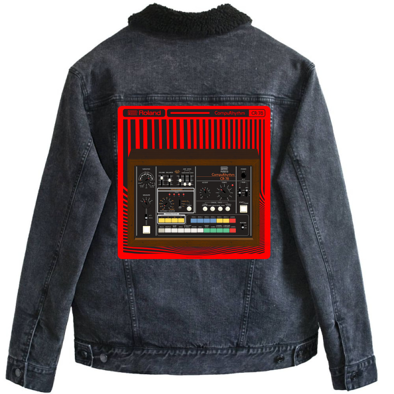 Cr78 Analog Drum Machine Green Unisex Sherpa-lined Denim Jacket | Artistshot