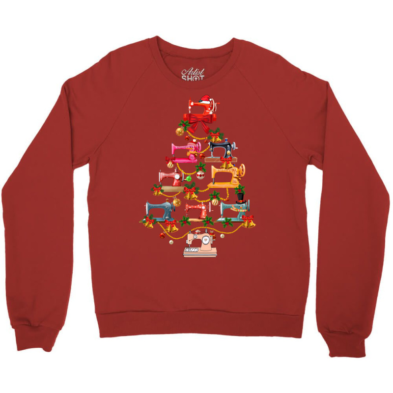 Christmas Tree Of Sewing Machine Funny Crewneck Sweatshirt by defoyalzwic | Artistshot