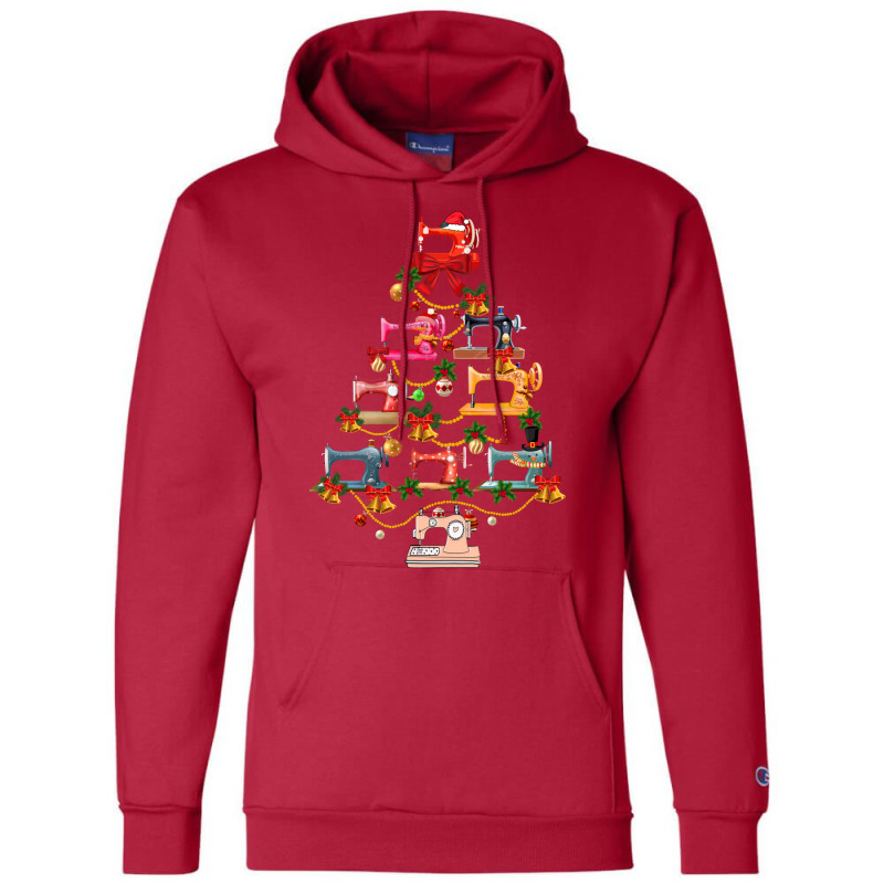 Christmas Tree Of Sewing Machine Funny Champion Hoodie by defoyalzwic | Artistshot