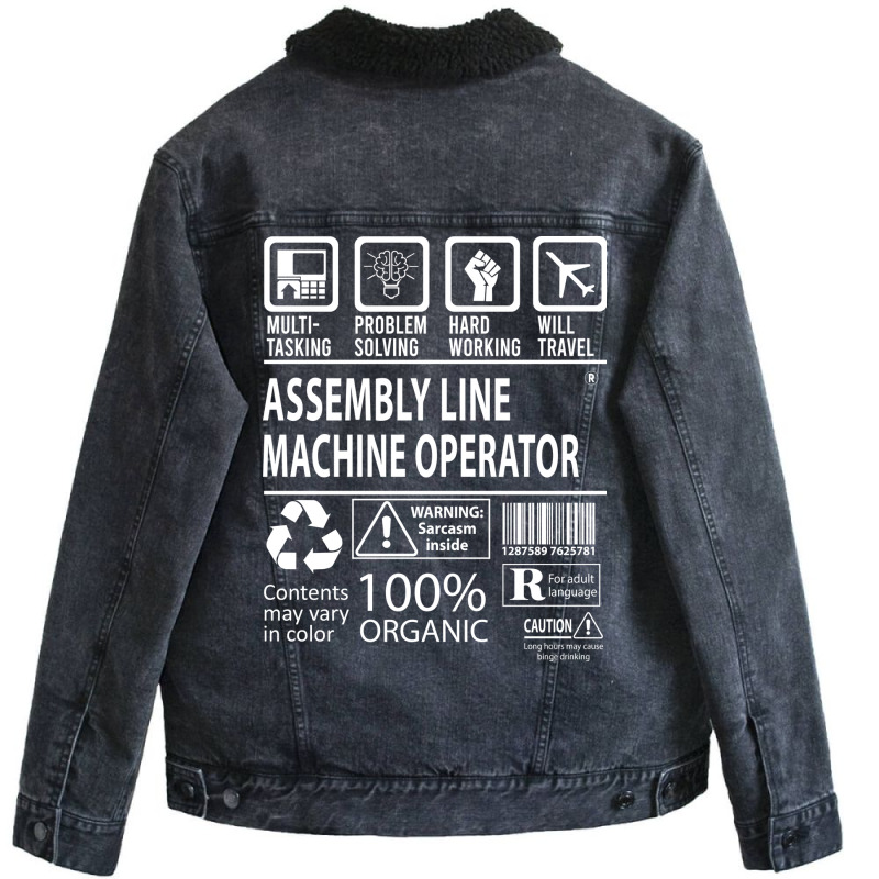 Assembly Line Machine Operator T  Multitasking Cer Unisex Sherpa-lined Denim Jacket | Artistshot