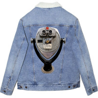 Coin Operated Viewing Machine Blue Unisex Sherpa-lined Denim Jacket | Artistshot