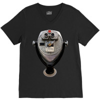 Coin Operated Viewing Machine Blue V-neck Tee | Artistshot