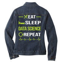 Funny Eat Sleep Repeat Data Science Vintage Ladies Denim Jacket | Artistshot