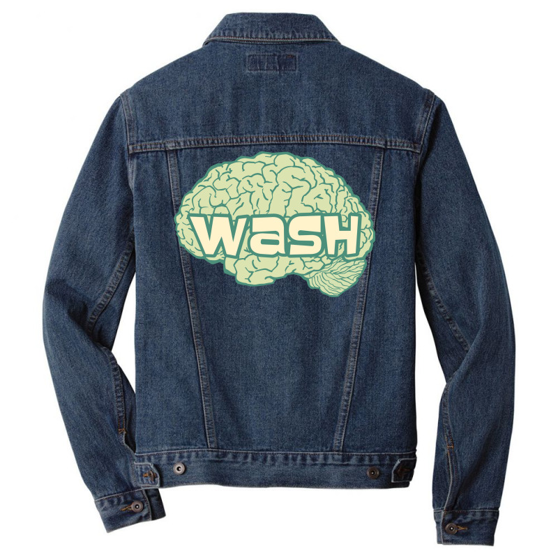 Ecological Green Emblem For Brainwashing 80s Men Denim Jacket | Artistshot