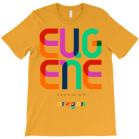 Eugene Oregon Mid Century Pop Art Red T-shirt | Artistshot