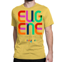 Eugene Oregon Mid Century Pop Art Red Classic T-shirt | Artistshot