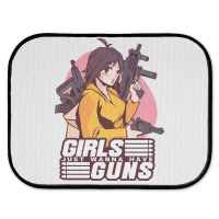 Girl With Guns Anime Humor Rear Car Mat | Artistshot