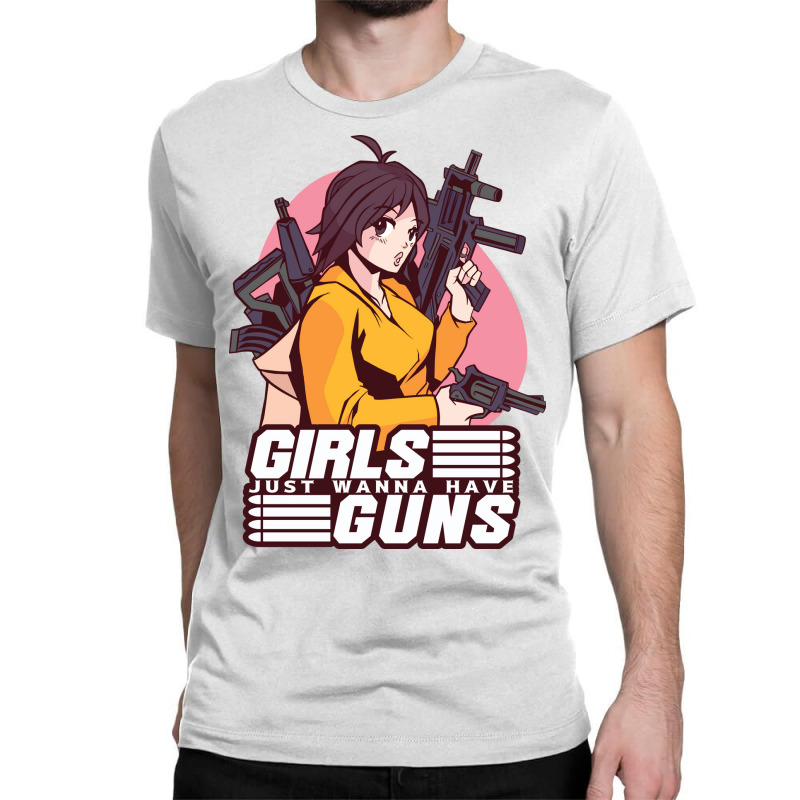 Girl With Guns Anime Humor Classic T-shirt | Artistshot