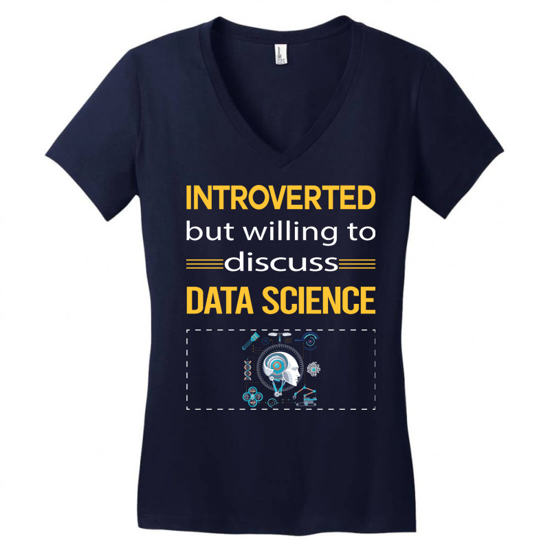 Funny Introverted Data Science Hipster Women's V-Neck T-Shirt by aunakorries | Artistshot