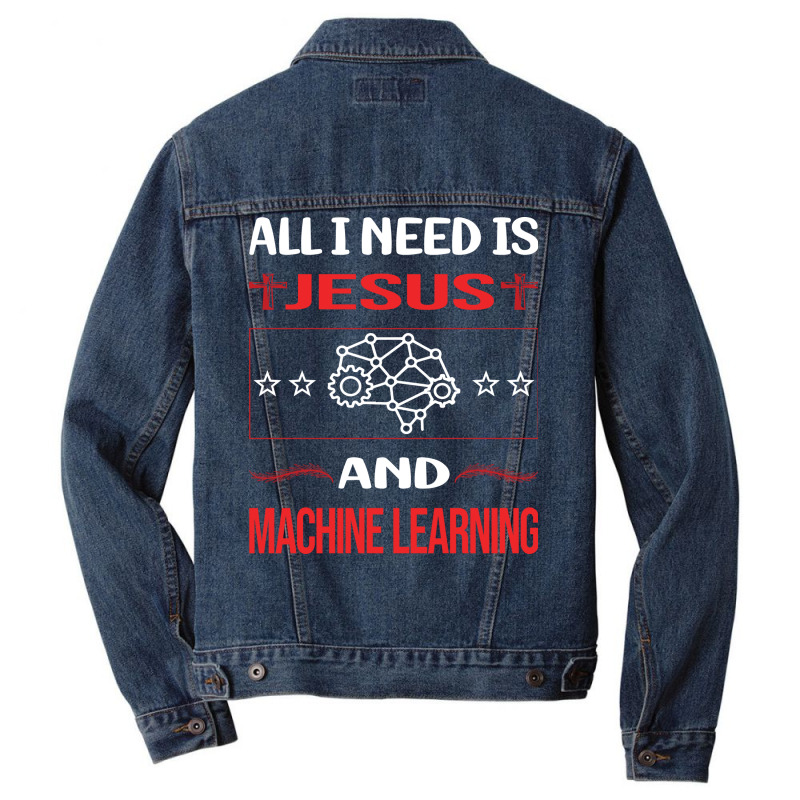 Funny Jesus Machine Learning Aesthetic Men Denim Jacket | Artistshot