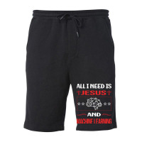 Funny Jesus Machine Learning Aesthetic Fleece Short | Artistshot