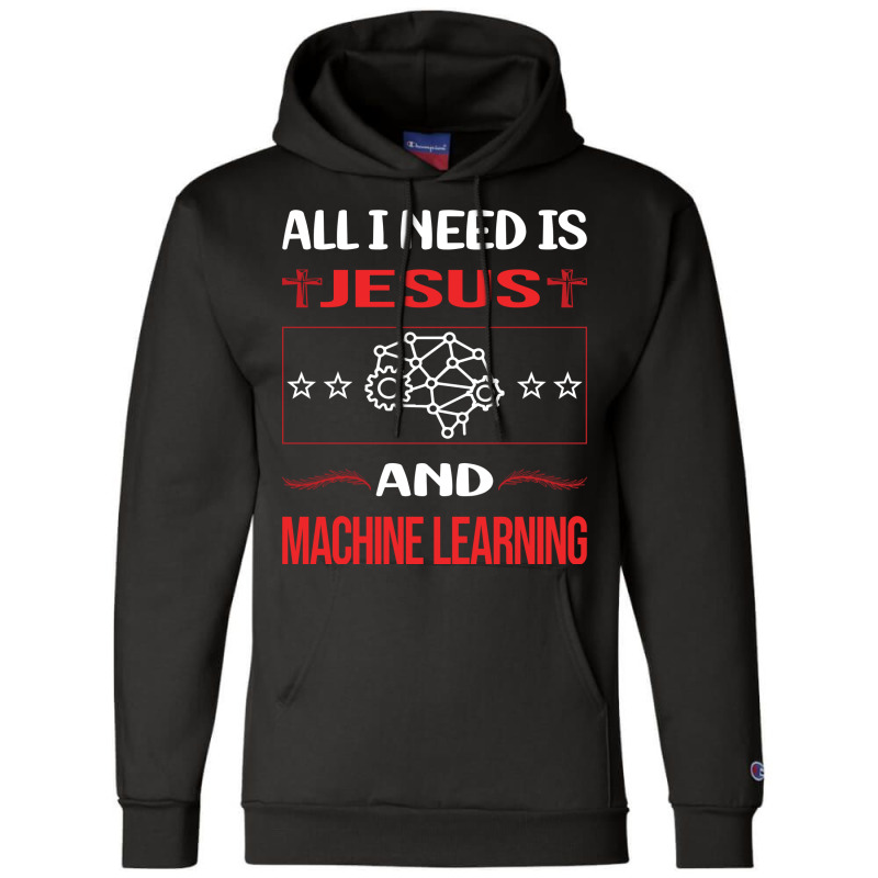 Funny Jesus Machine Learning Aesthetic Champion Hoodie | Artistshot