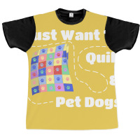 I Just Want To Quilt Pet Dogs Hipster Nostalgia Graphic T-shirt | Artistshot