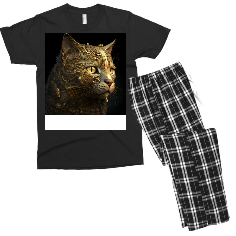 Gold Cat Tumblr Men's T-shirt Pajama Set | Artistshot