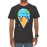 Cute Ice Cream Earth Melting Music Vintage T-shirt | Artistshot