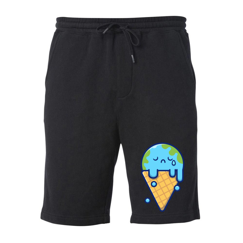 Cute Ice Cream Earth Melting Music Fleece Short by doveriilskeh | Artistshot